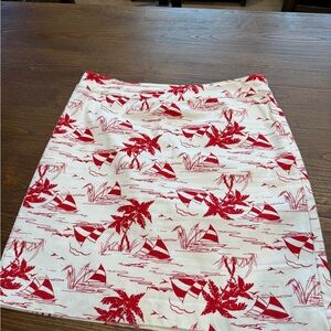 Talbots Red and White Patterned Skirt